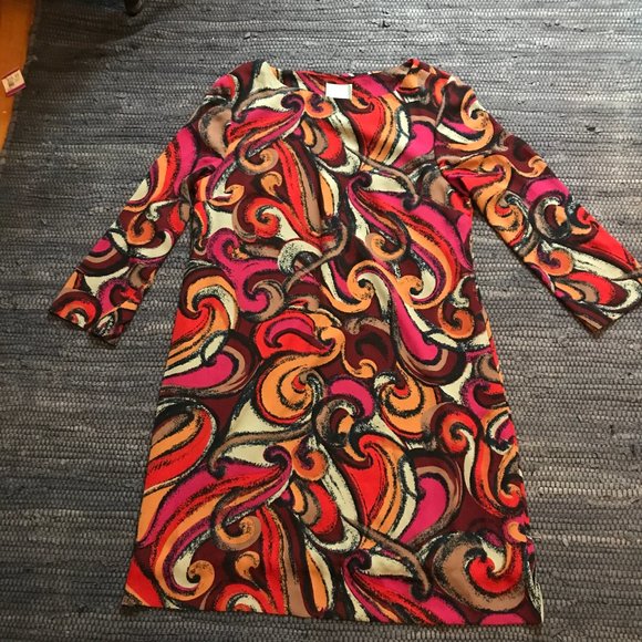 Maeve by Anthropologie Flavia Shift Dress, Swirly Print, M - Picture 2 of 12